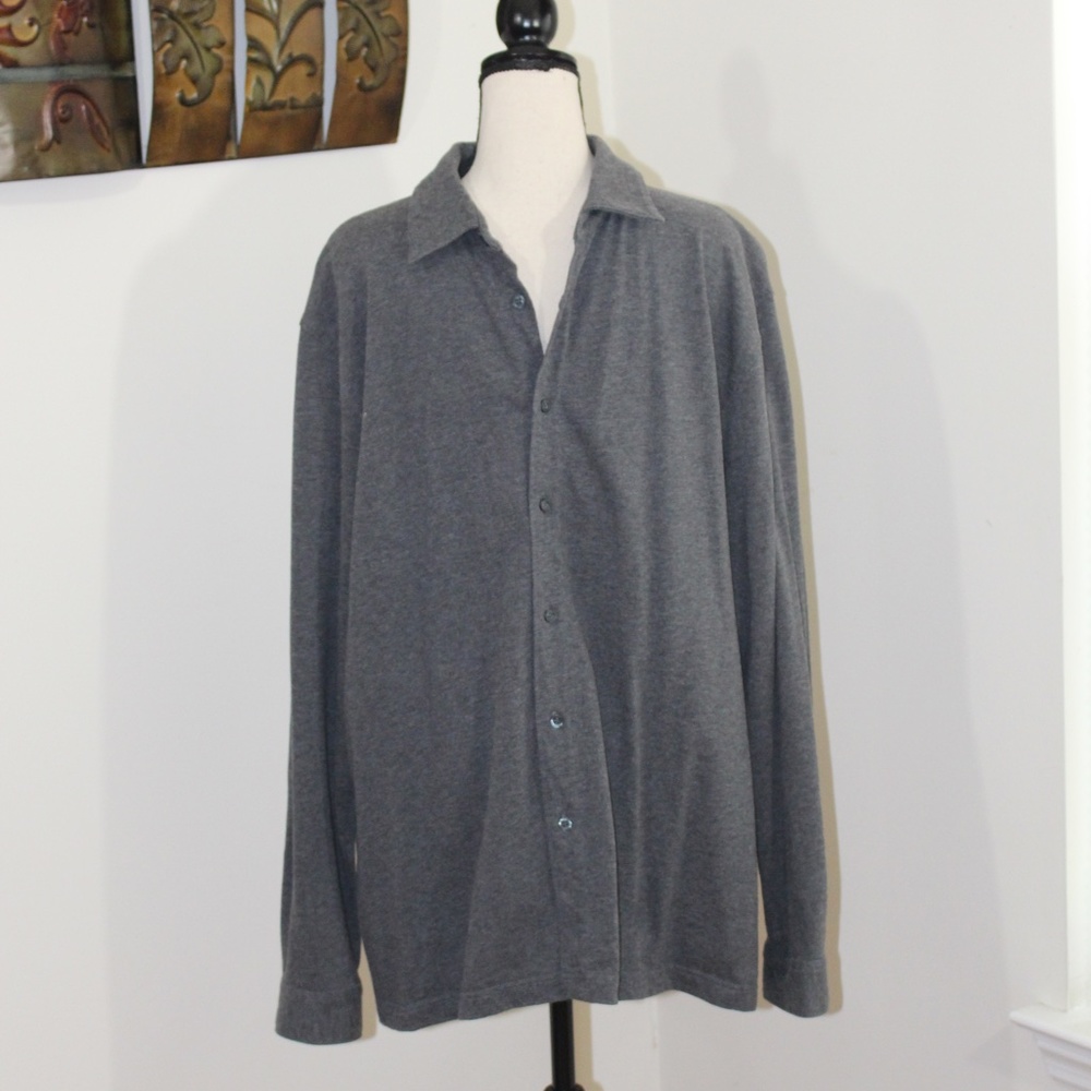 346 Brooks Brother button down long sleeve gray shirt